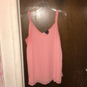 Pink sheer tank top